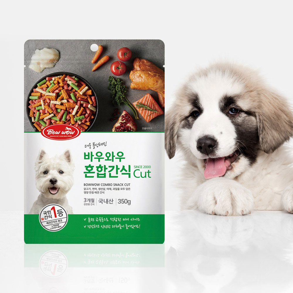 바우와우 혼합간식 컷 350g 강아지간식 노즈워크 칭찬간식 - 상품 이미지
