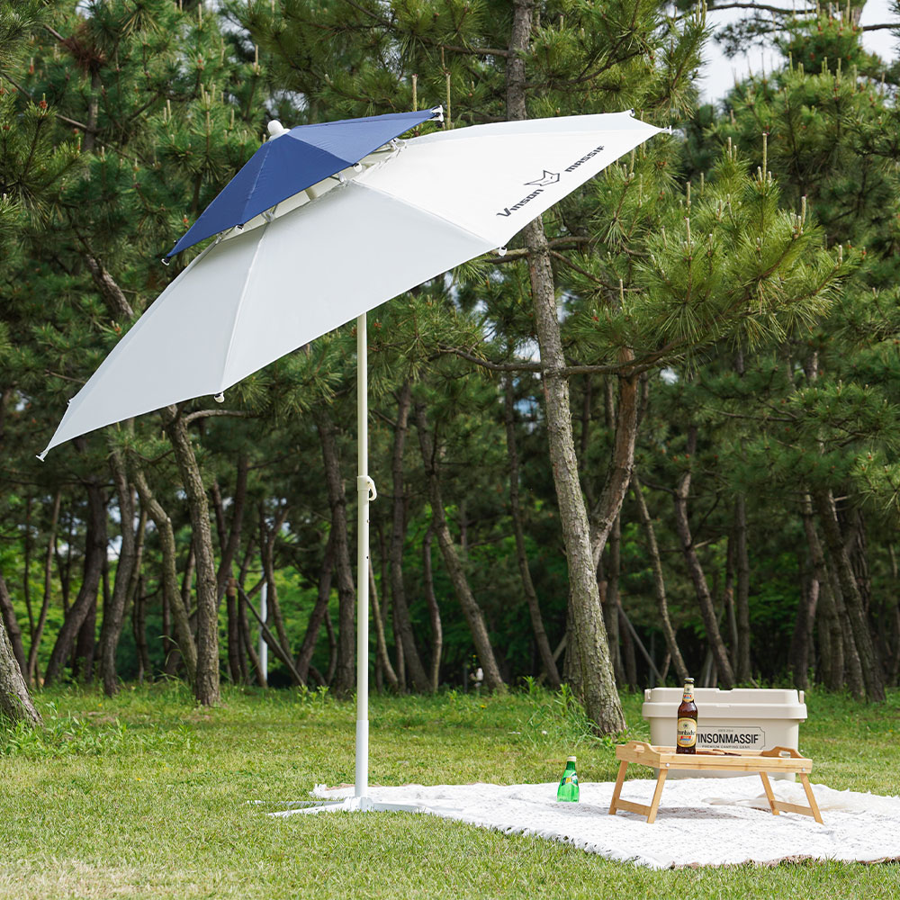 빈슨메시프 투톤 파라솔 2.4M 꺾임 캠핑 휴대용 야외 테라스 그늘막 낚시 대형파라솔