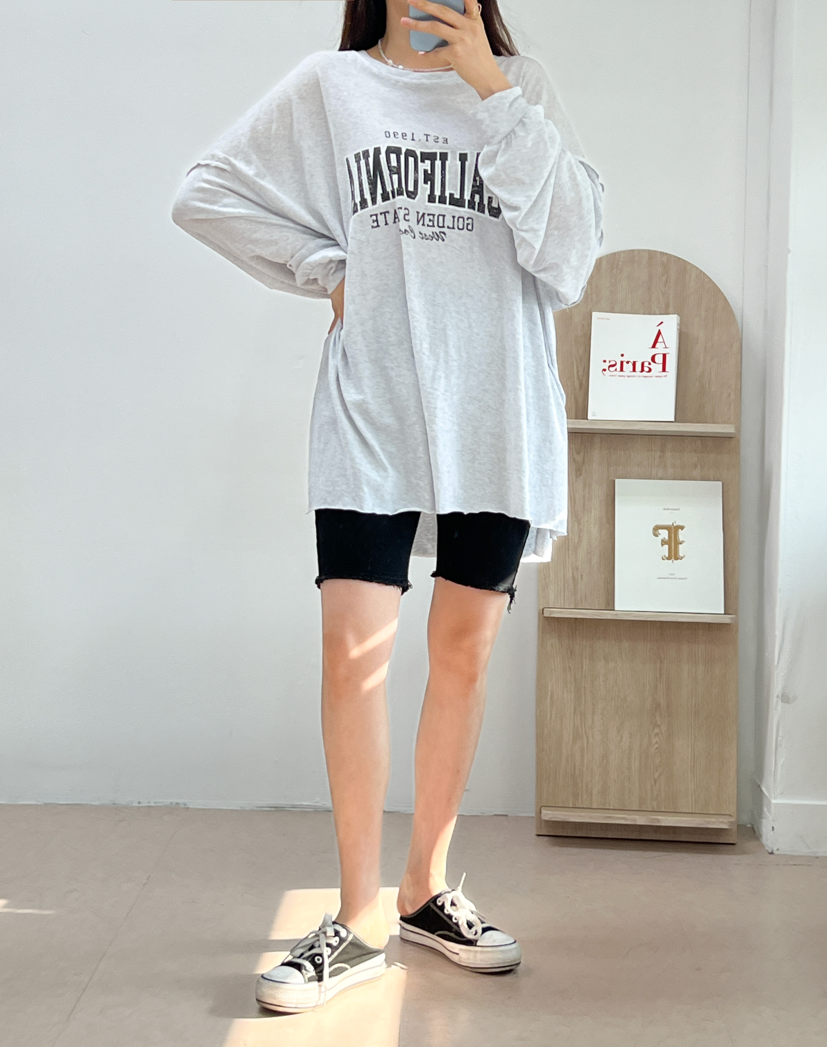 베르테 데일리 나염 루즈핏 여름 긴팔 티셔츠 이미지 3