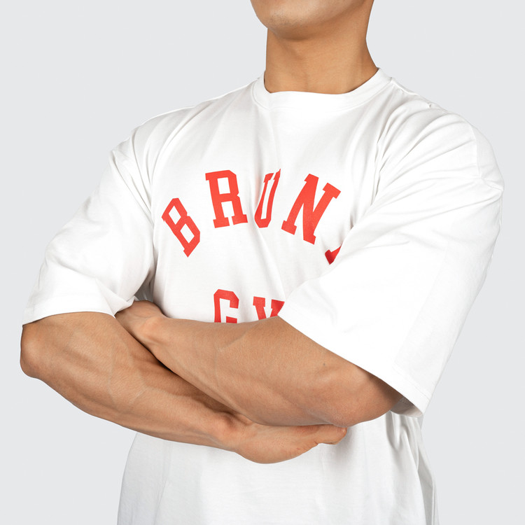 브렁크 헬스 오버핏 반팔 티셔츠 짐웨어 어깨 넓어보이는 옷 BRUNK - 상세 이미지 5