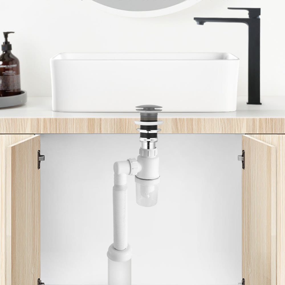 세면대 트랩 설치 예시