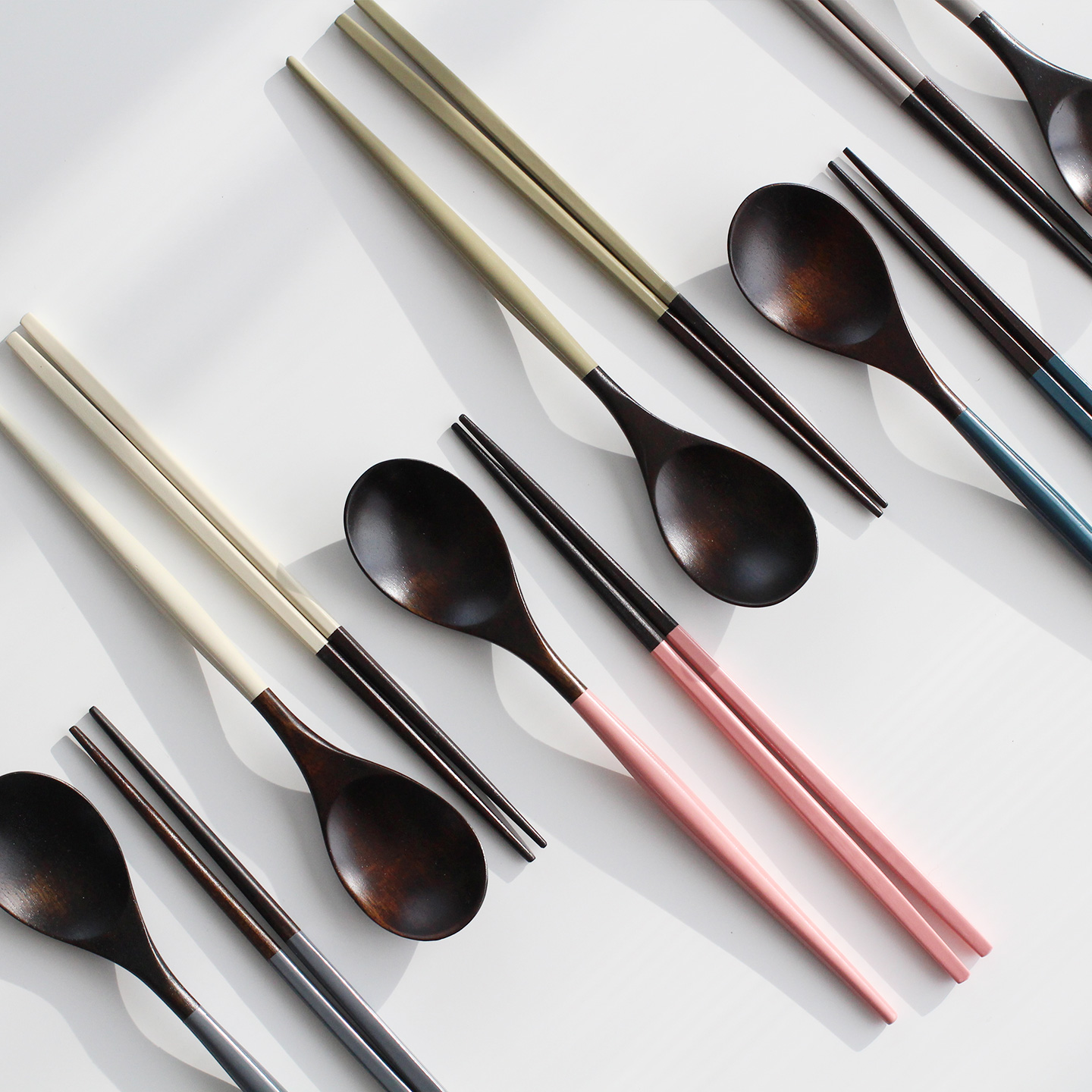 1+1 아카시아홈 고급 옻칠 나무 부부 예쁜 수저세트 우드 수저 젓가락 집들이선물