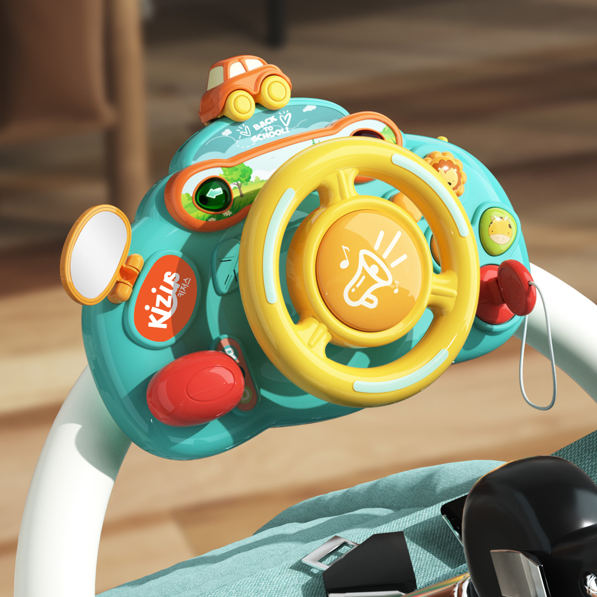 키저스 고고 드라이빙 핸들 운전놀이 아기 유아 자동차 카시트 유모차 장난감 선물