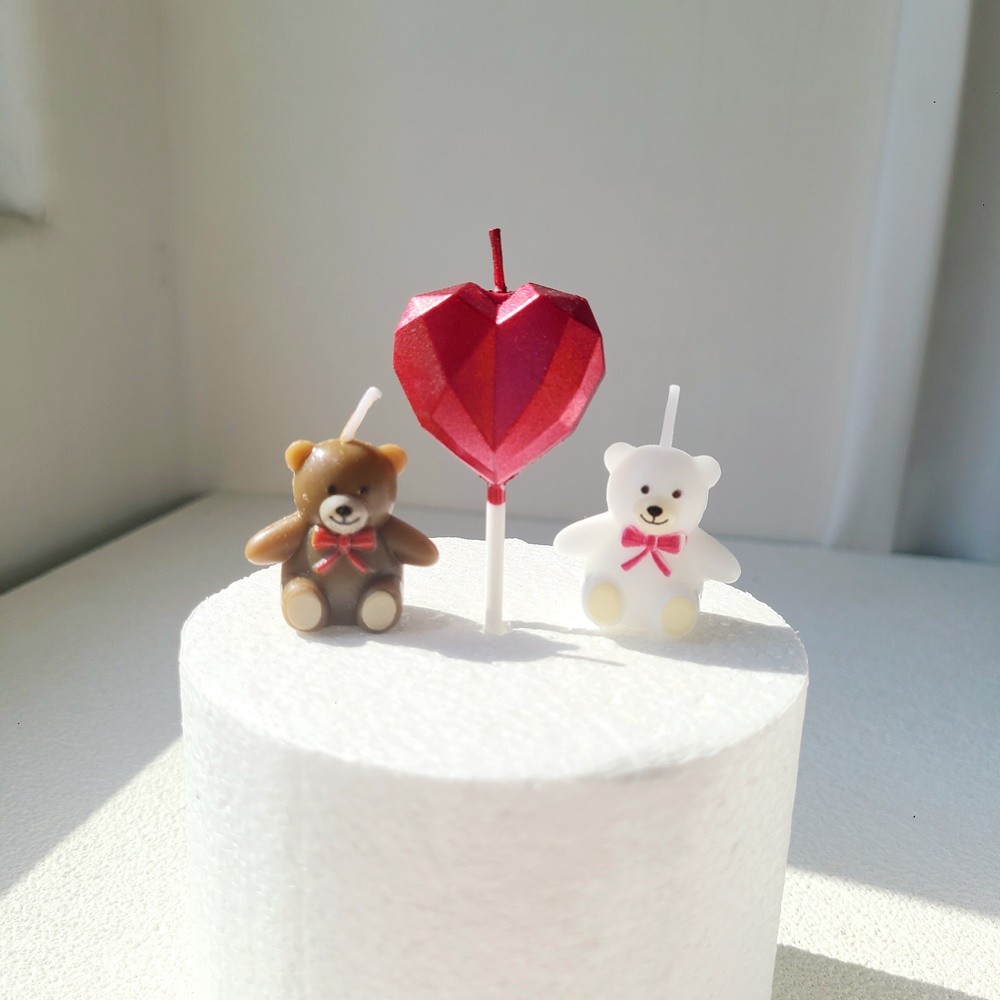 곰돌이초 귀여운 파티 케이크 생일초 이미지 4