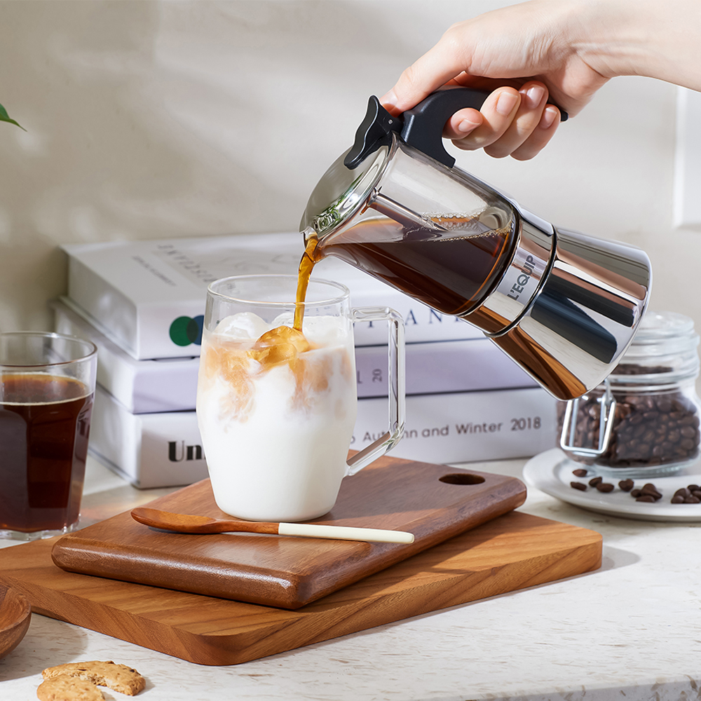 리큅 스테인리스 모카포트 강화유리 6컵 240ml LMP-GS240 미니 인덕션 캠핑용 휴대용