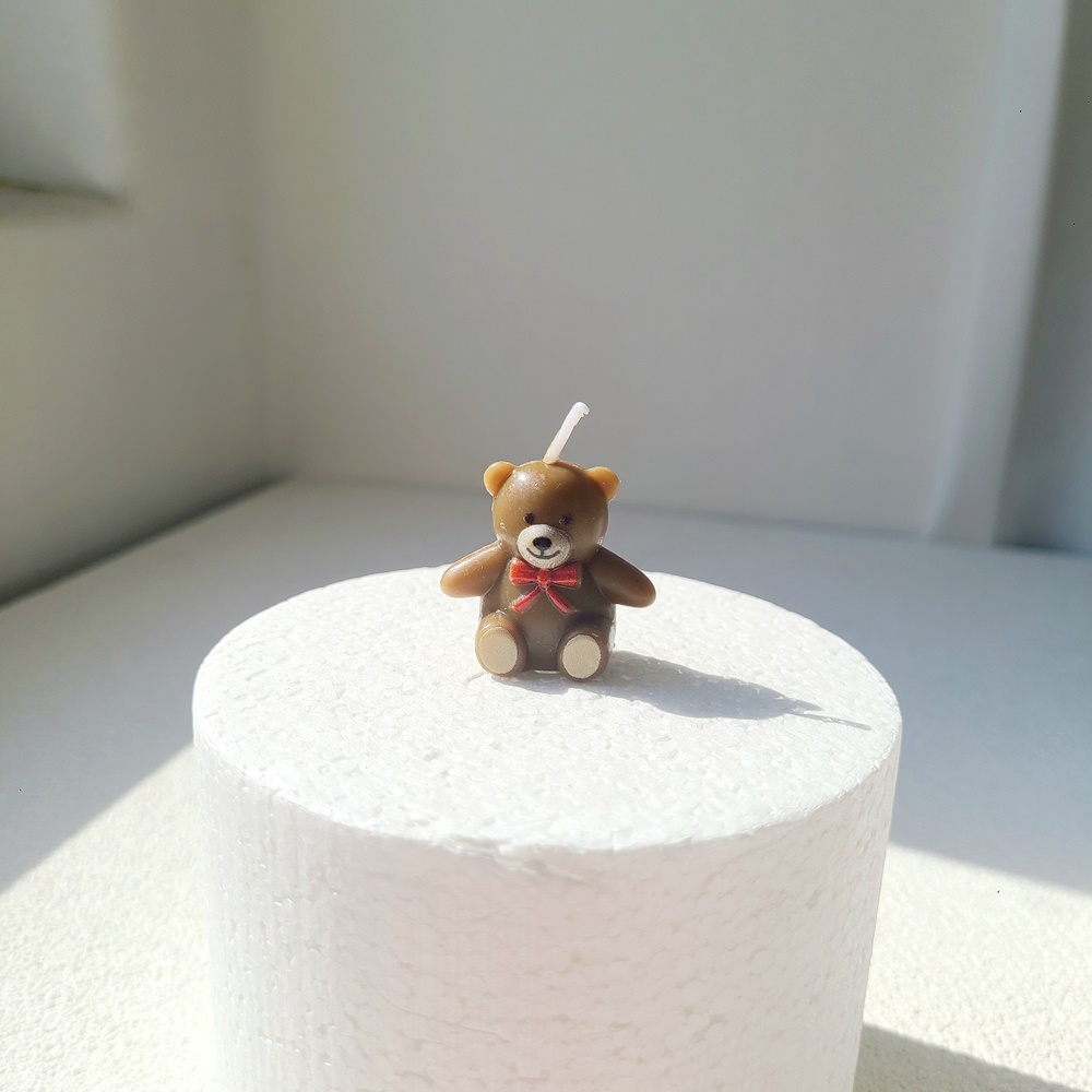 곰돌이초 귀여운 파티 케이크 생일초 이미지 2