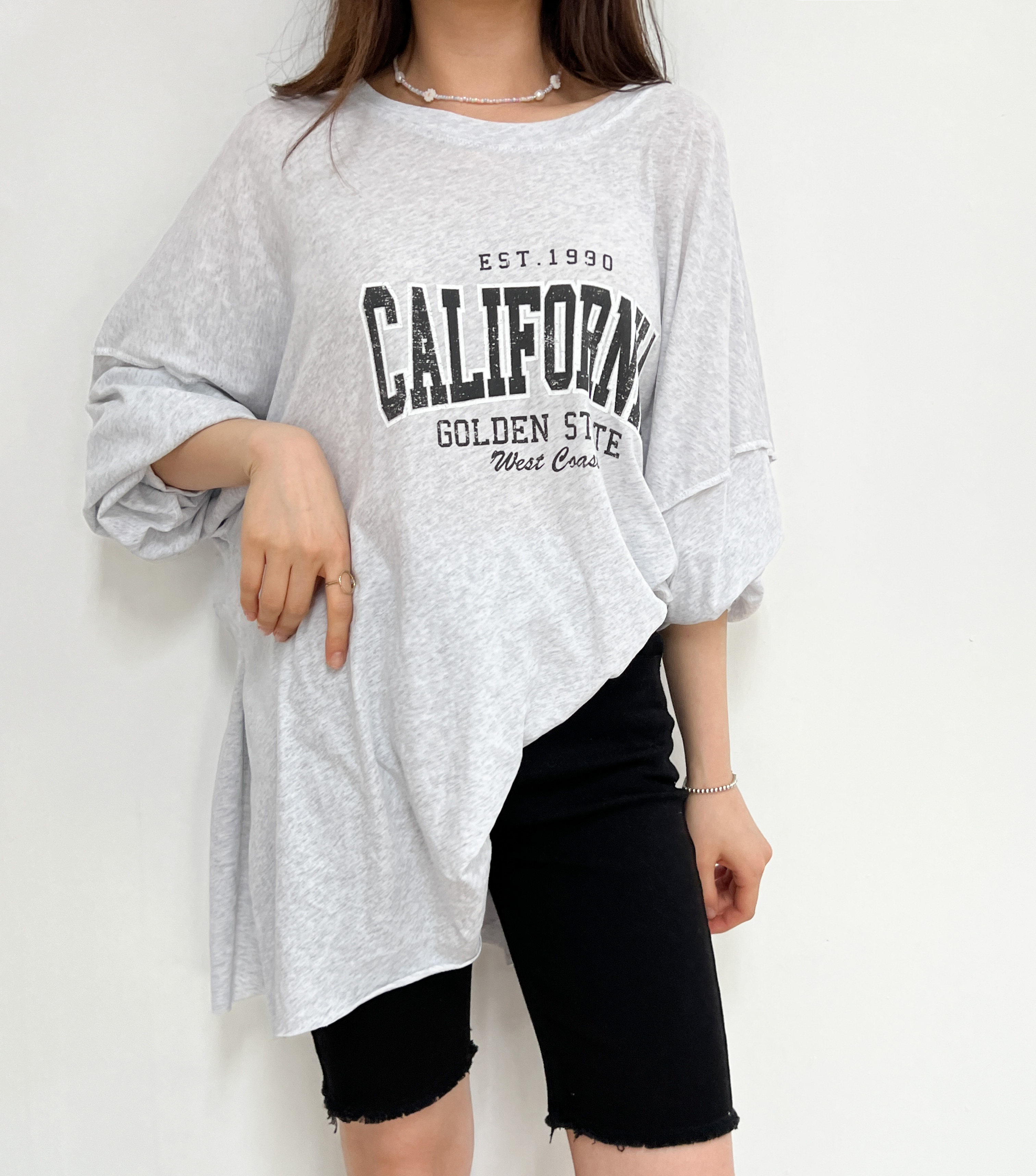 베르테 데일리 나염 루즈핏 여름 긴팔 티셔츠 이미지 4