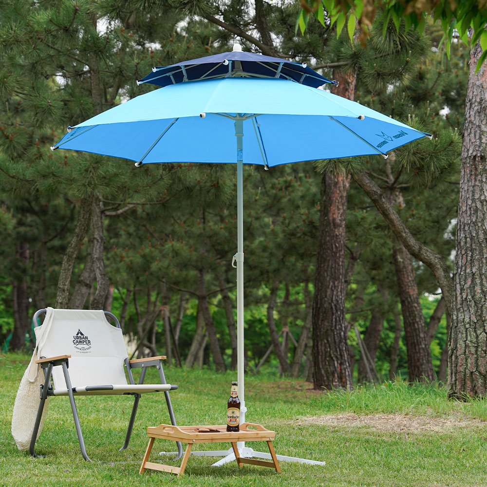 빈슨메시프 투톤 파라솔 2.4M 일반 캠핑 휴대용 야외 테라스 그늘막 낚시 대형파라솔