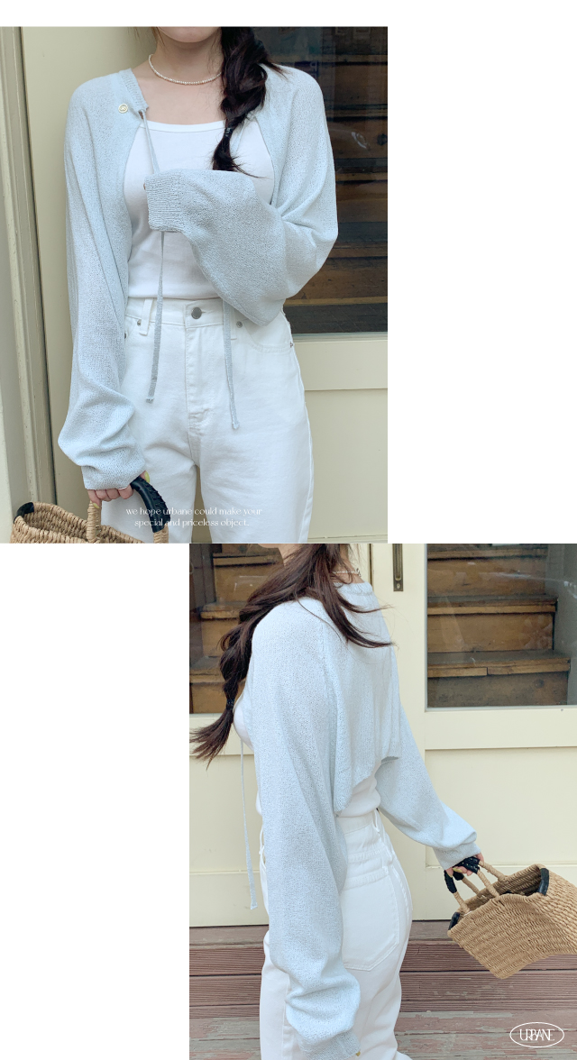 💕URBANE MADE 살안타템🌴💕 뮤트 여름 얇은 볼레로 크롭 리본 볼레로 가디건 (당일 4c) /여름가디건/여름볼레로/휴양지룩/여행룩/데이트룩 상세 이미지 12