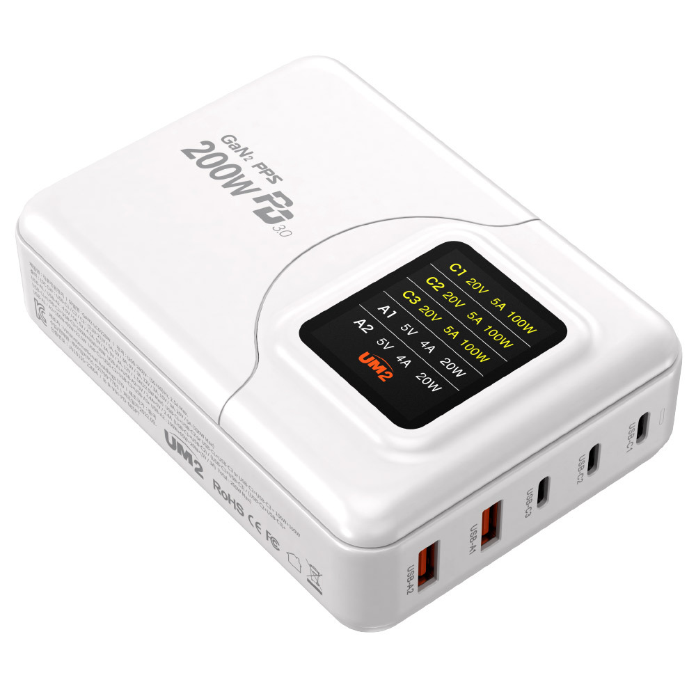 LED 디스플레이 PD USB C타입 PPS 노트북 초고속멀티 GAN충전기 LCD220W - 상세 이미지 5