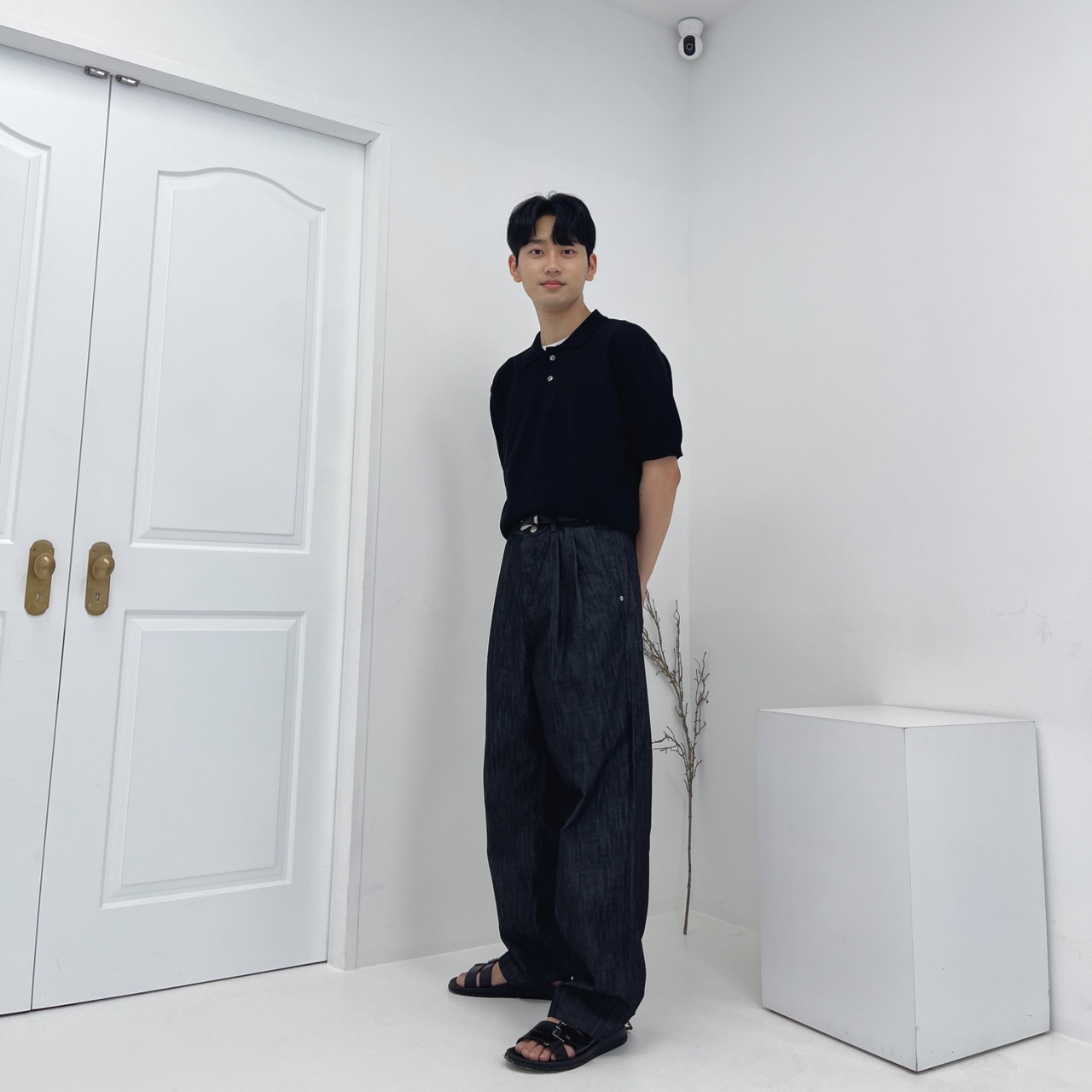 남자생지데님 흑청바지 남자세미와이드청바지 이미지 2