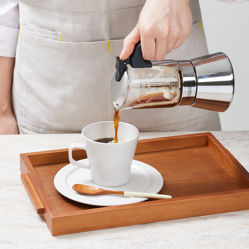 리큅 스테인리스 모카포트 강화유리 6컵 240ml LMP-GS240 미니 인덕션 캠핑용 휴대용