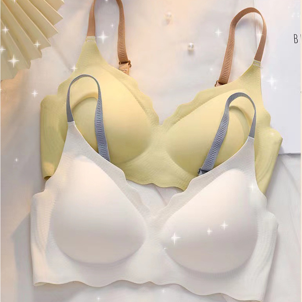 수면브라 편한 심리스 노와이어 물결 경량 속옷 u자형 스포츠 새가슴 자세  브라렛 이미지 4