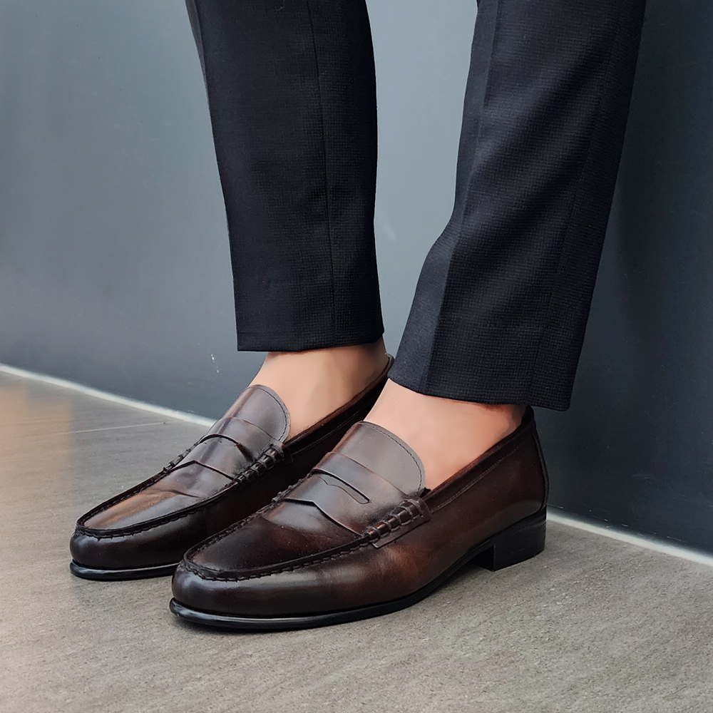 다이브 페니 로퍼 수제화 투톤 발편한 정장구두 240 290mm