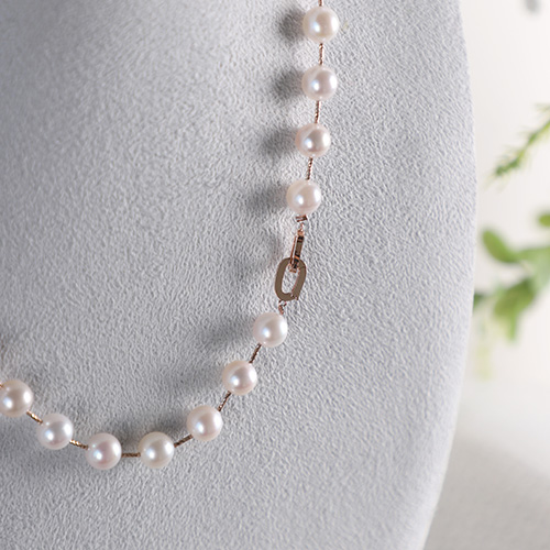 14k 진주목걸이 8~8.5mm 아코야 해수 진주 비드 목걸이 - 상세 이미지 3
