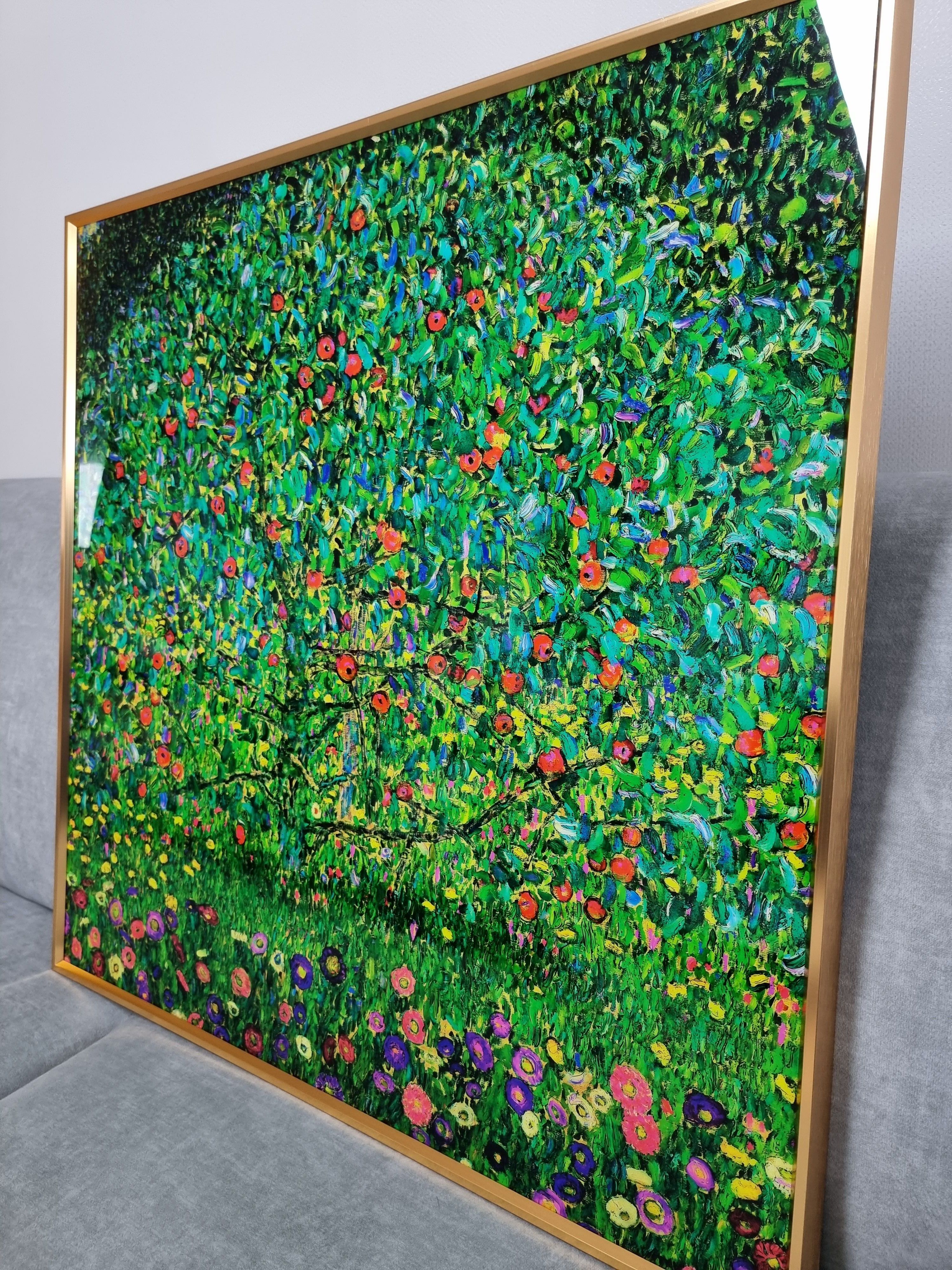 구스타프 클림트 사과나무 80x80cm 사과 액자 명화 그림 인테리어 거실벽 개업 캔버스 이미지 3