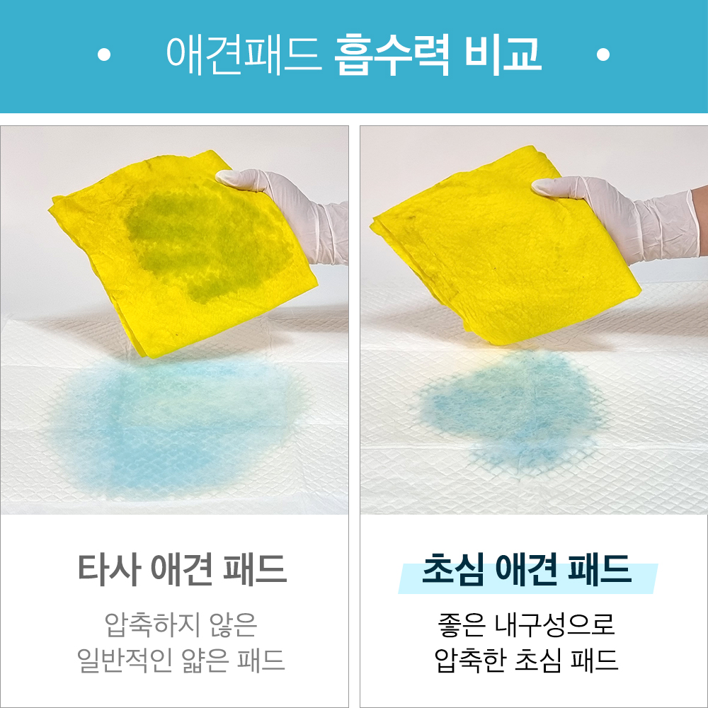 최고급형 두꺼운패드 초심 강아지 배변 패드 소변 애견 반려견 대형 80g 블루(60x76cm), 50매입, 3개