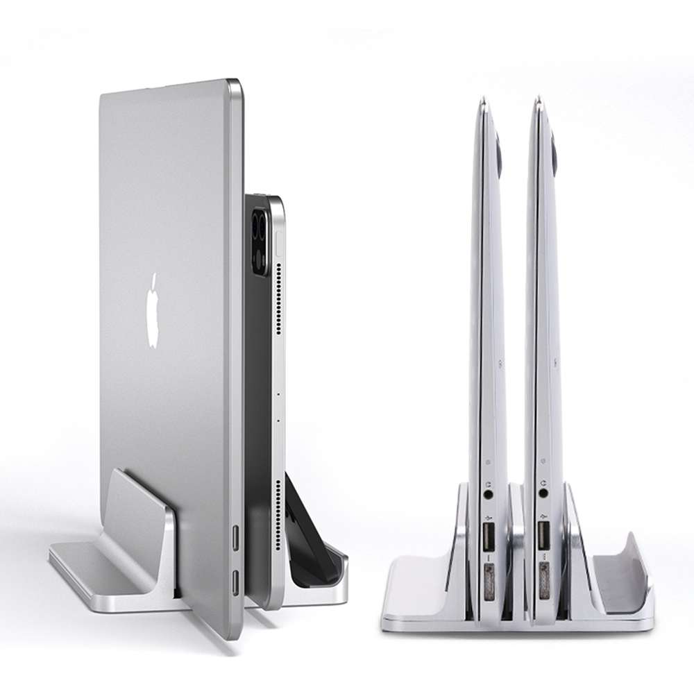 노커드 노트북 거치대 수직 세로 맥북 스탠드 클램쉘 맥미니 받침대 알루미늄 3슬롯 제품 이미지