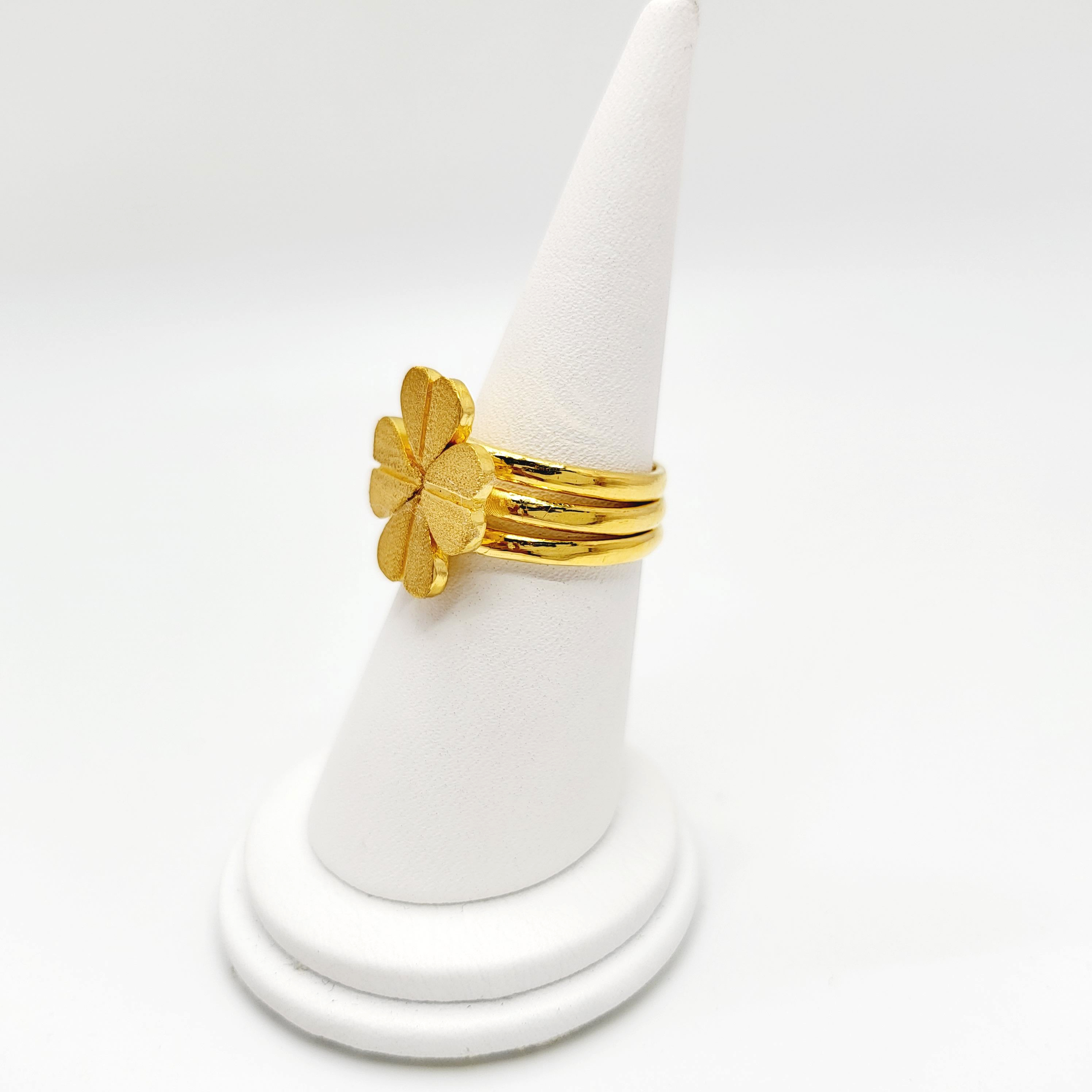 24k 네잎클로버 여자 순금반지 금 쌍가락지 - 상세 이미지 3