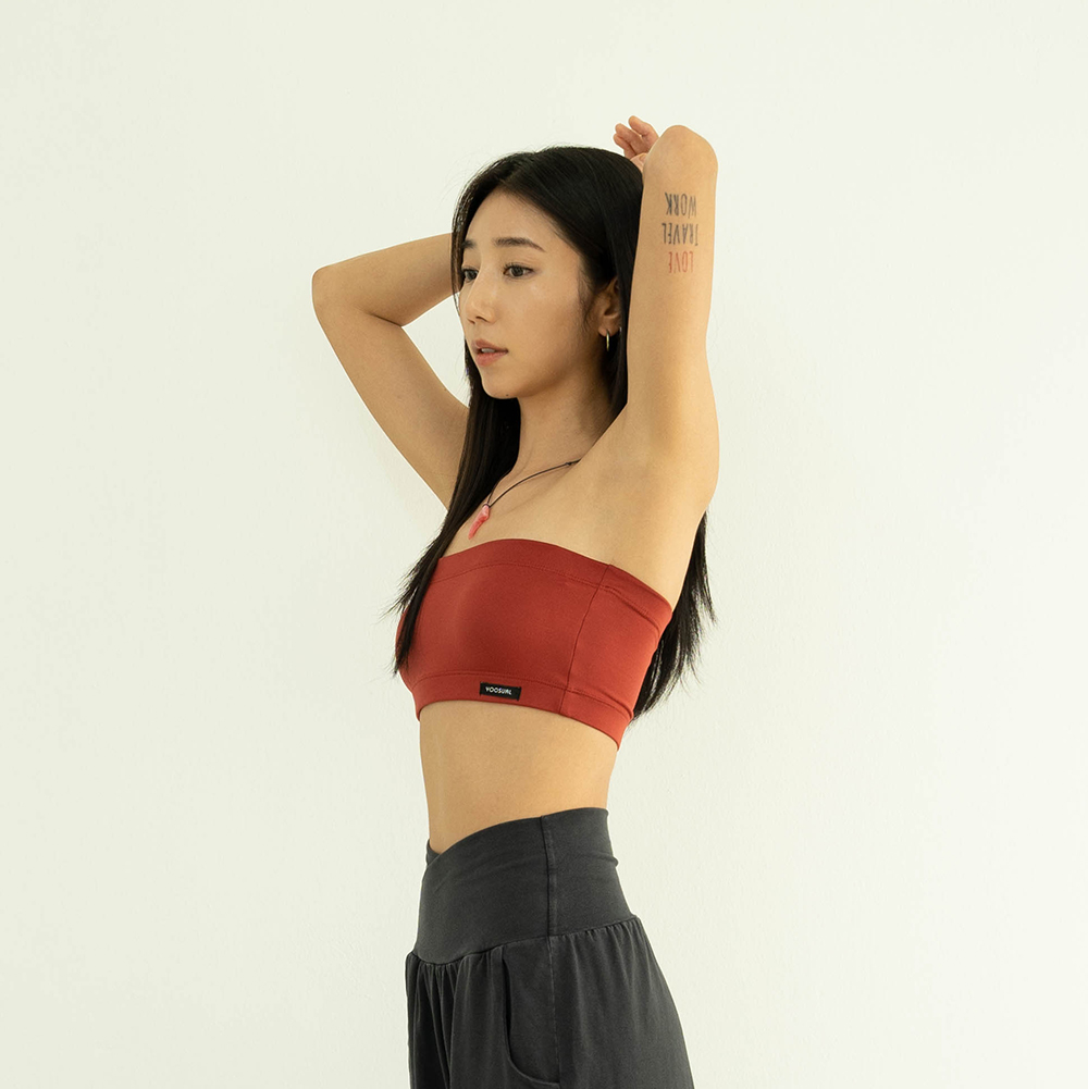 [yoosual] 유주얼 소프트 오프숄더 요가 브라탑 튜브 요가탑 요가복 상의 - 상세 이미지 4