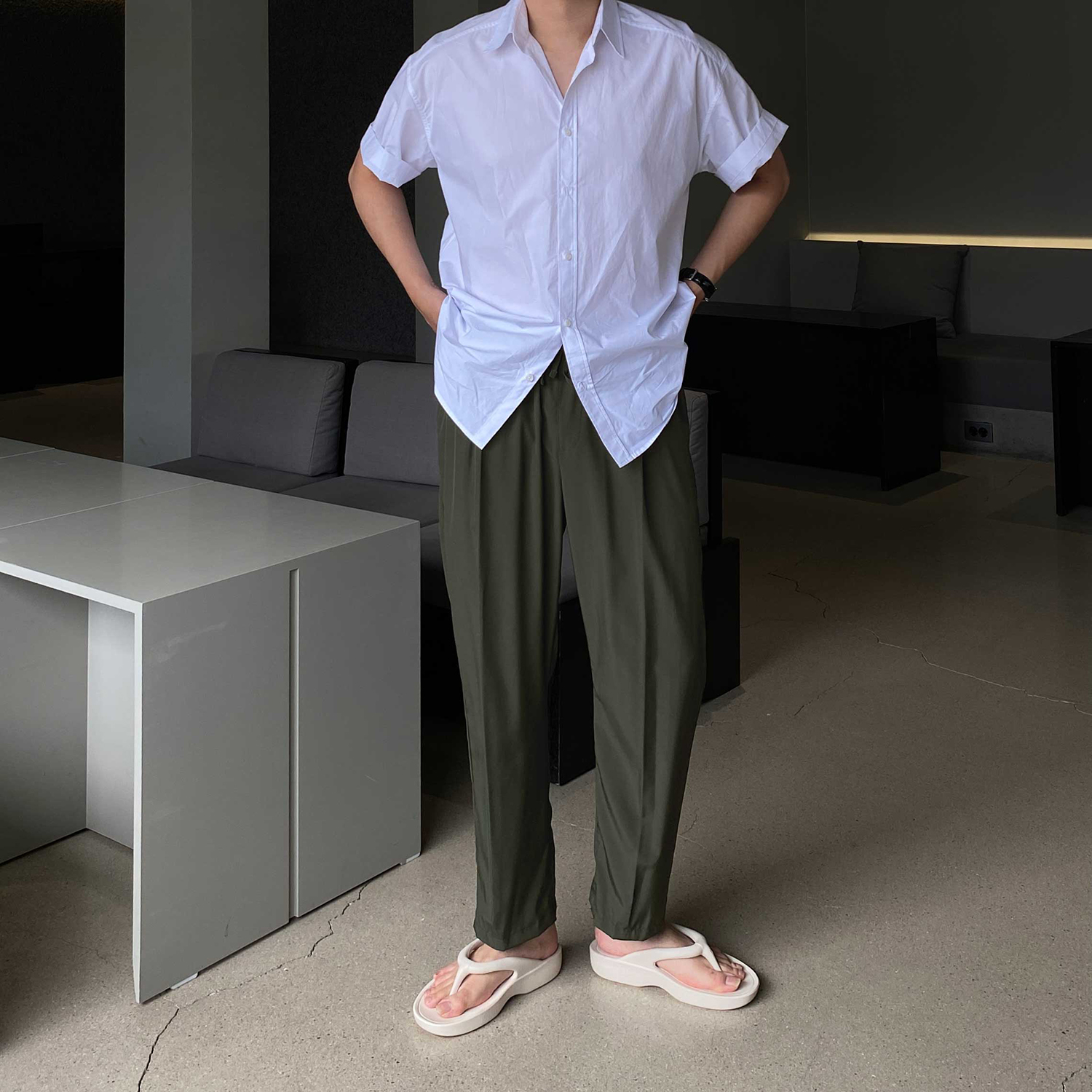 냉장고바지 남자와이드팬츠 남자통바지 벌룬팬츠 - 상세 이미지 5