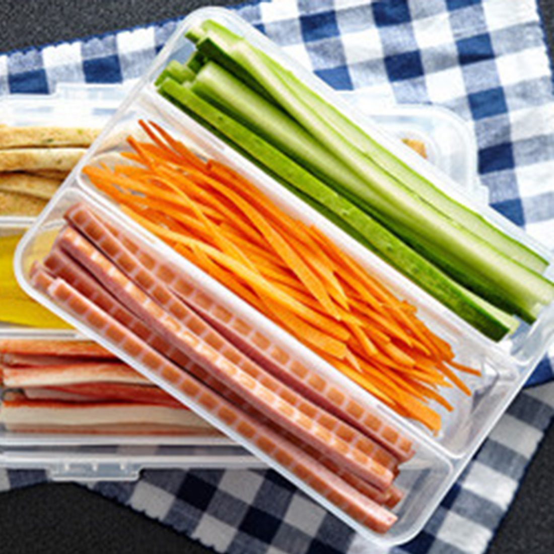 토핑 이유식 큐브 보관통 김밥재료 대파 국수 과일 버터 소분 칸칸이반찬통 2단 용기 - 상세 이미지 2