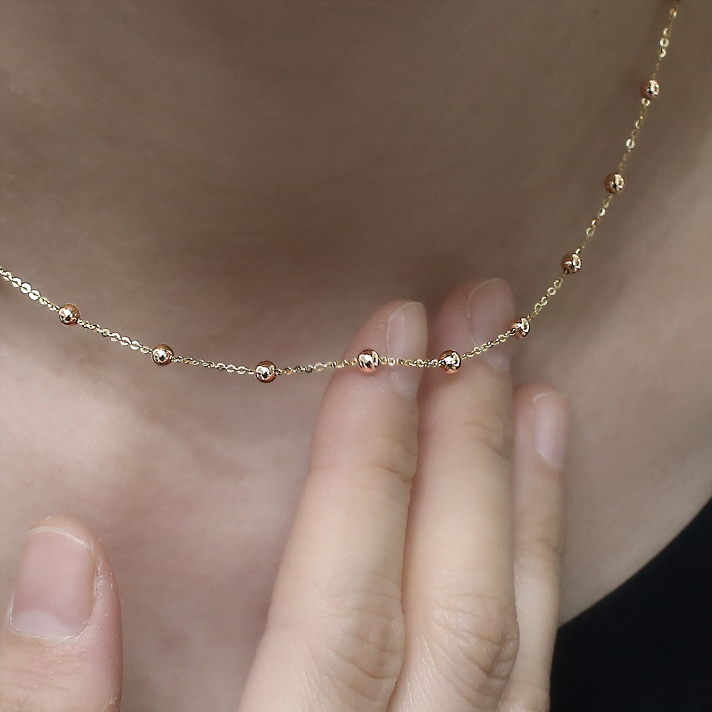 14k초커목걸이 14케이 18k 여자 명품 심플 데일리 볼 금 목걸이 - 상품 이미지