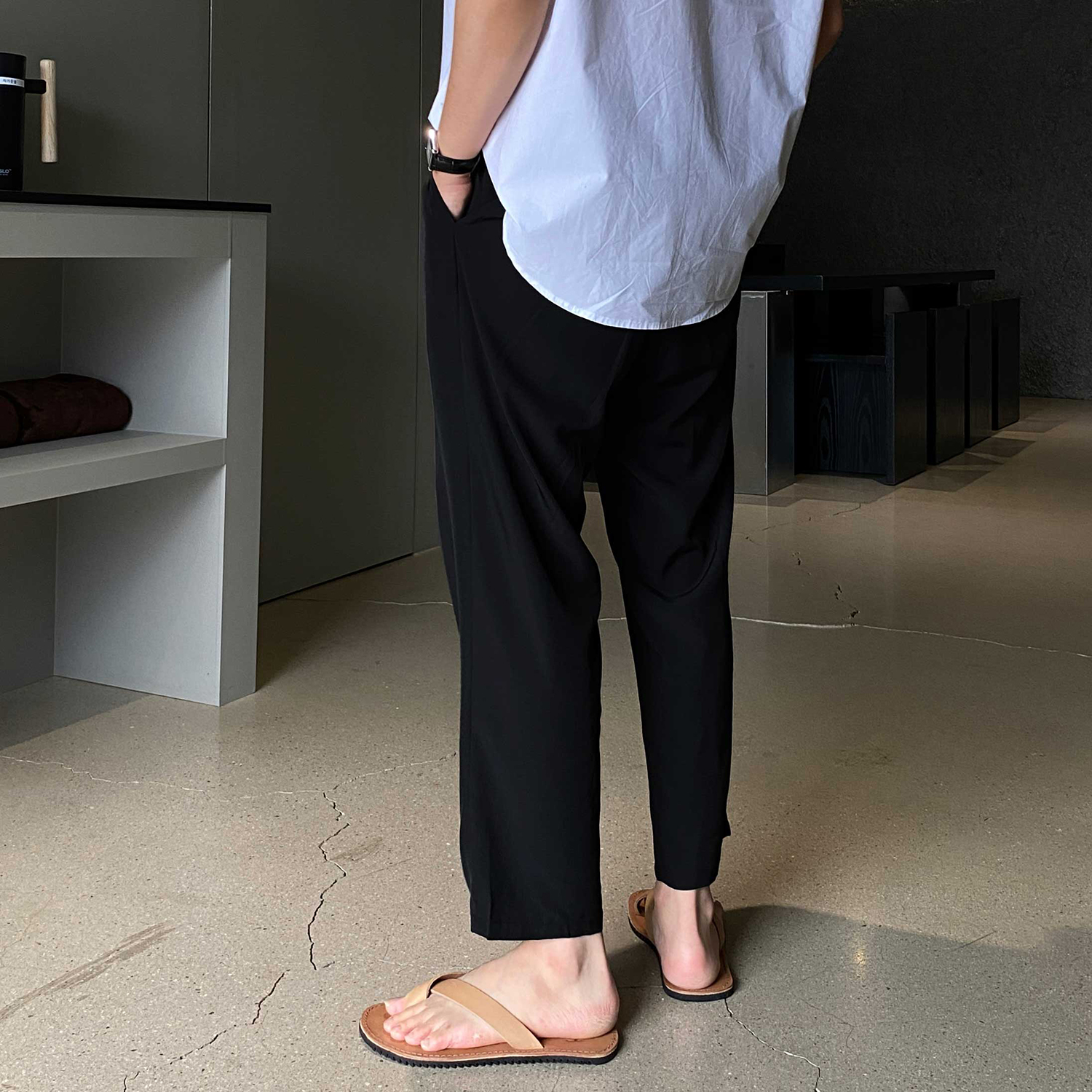 냉장고바지 남자와이드팬츠 남자통바지 벌룬팬츠 - 상세 이미지 3