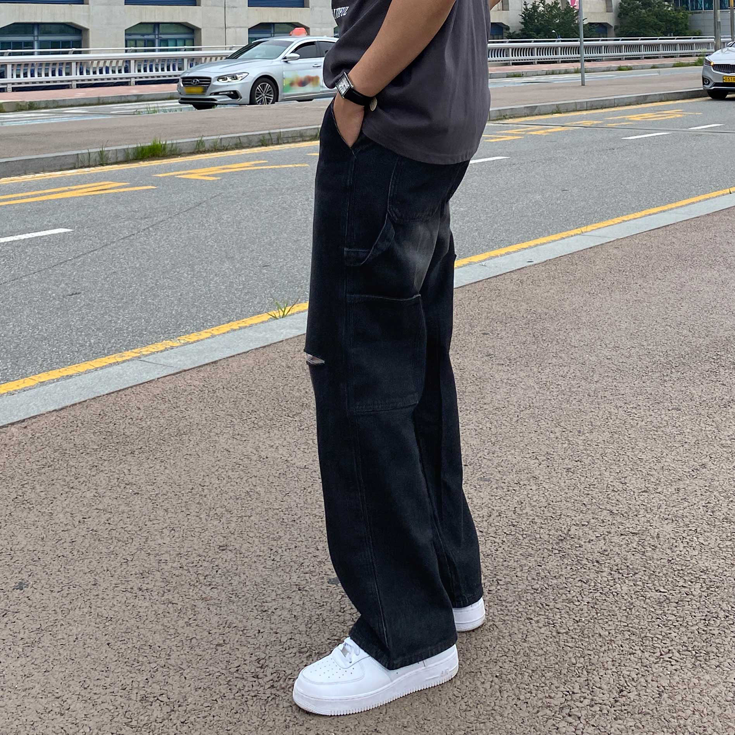 남자찢청 남자연청바지 흑청바지 이미지 4