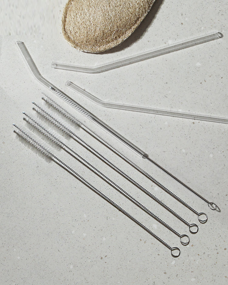 얇은 스텐 빨대세척솔 22.8cm 5개 오일병뚜껑 젖병솔(CRA0057)