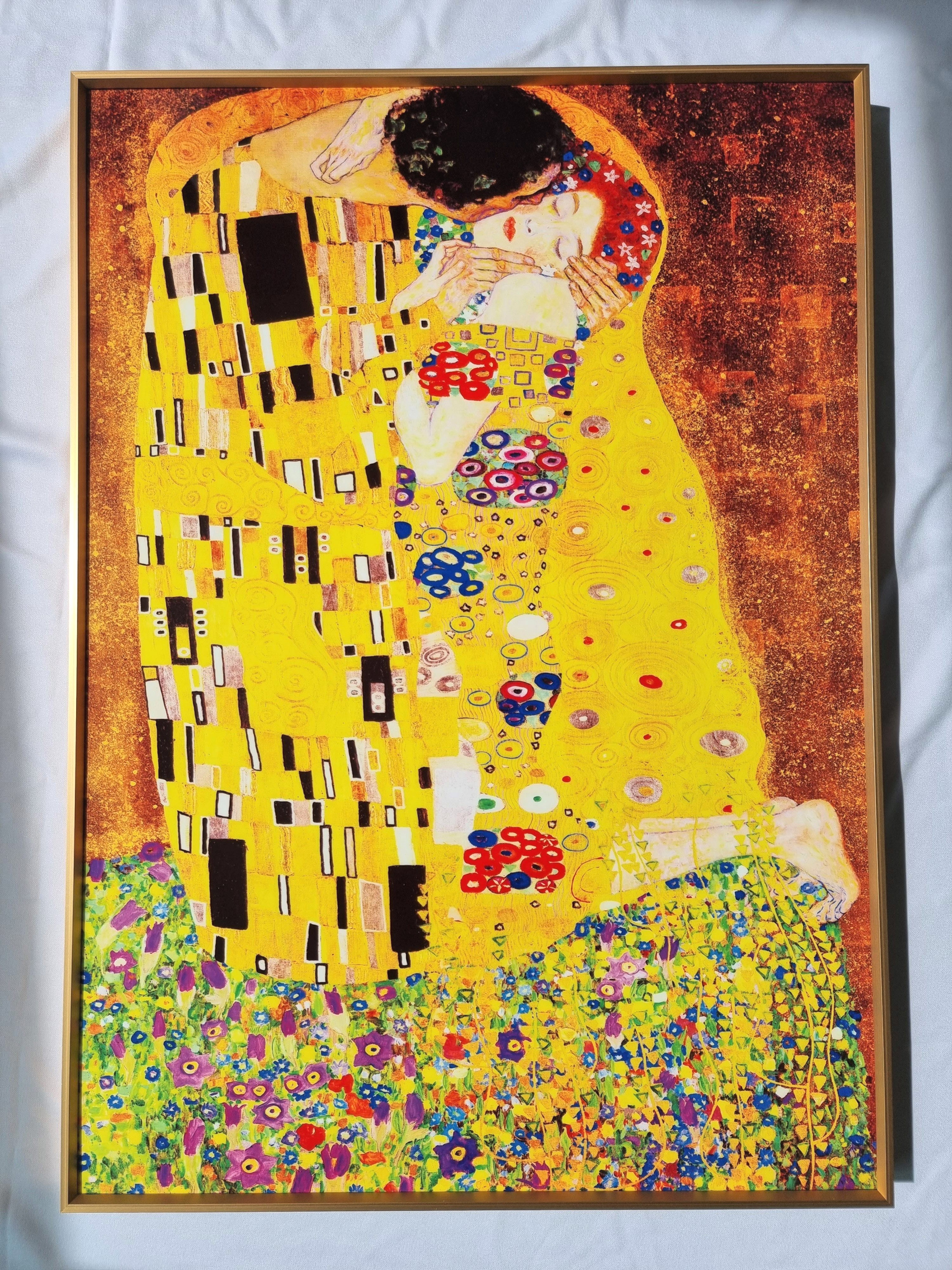 구스타프 클림트 키스 70x100cm 명화 그림 대형액자 인테리어 벽 거실 사무실 캔버스 - 상세 이미지 4