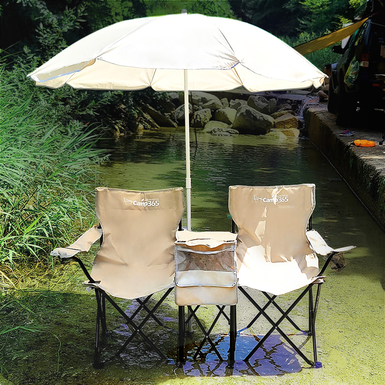캠프365 캠핑 파라솔 의자 3종 세트 감성 그늘막 해변