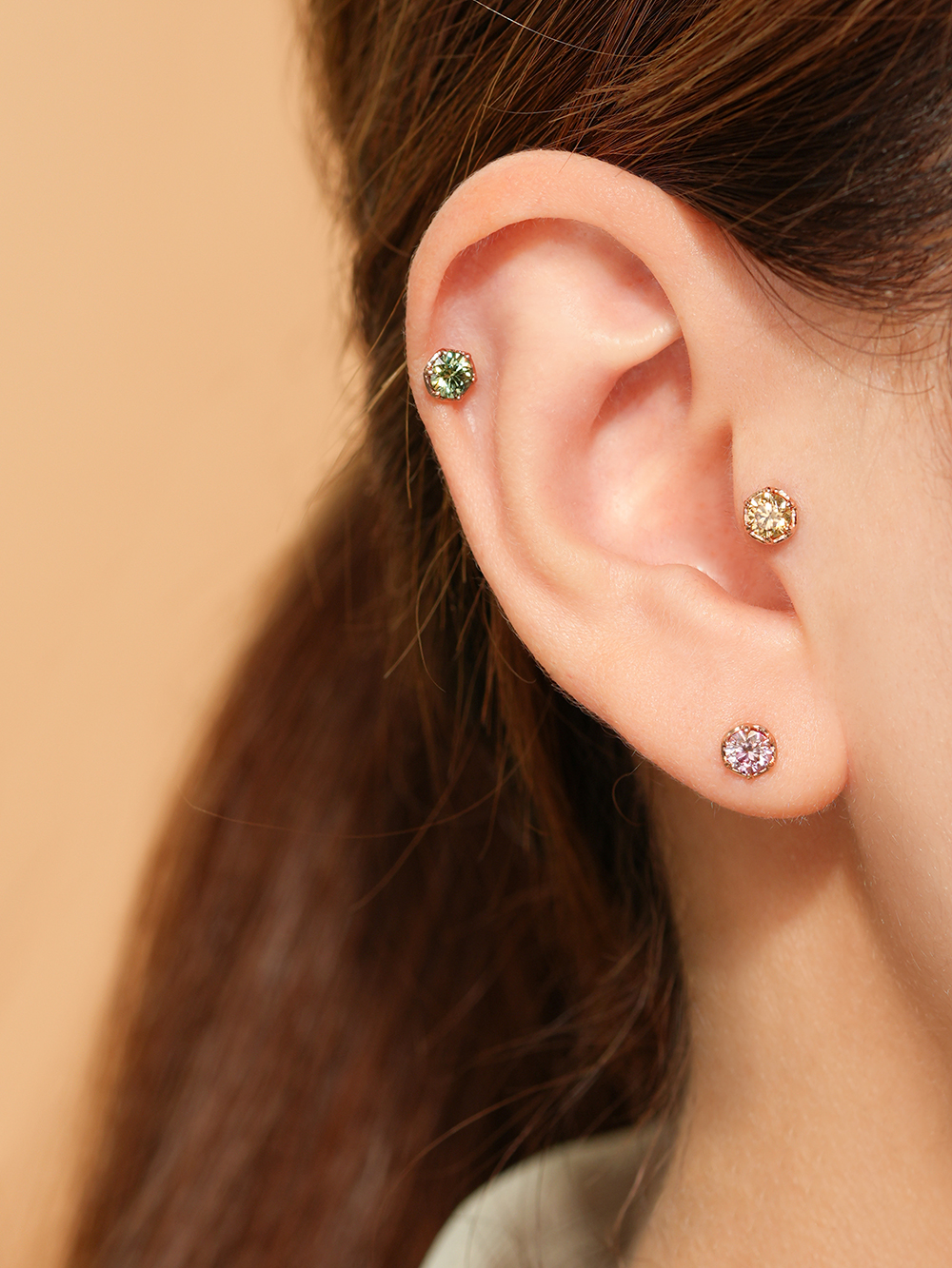 [0.8mm]14K 인터널 모이사나이트 다이아 임페리얼 라블렛 피어싱 이미지 6