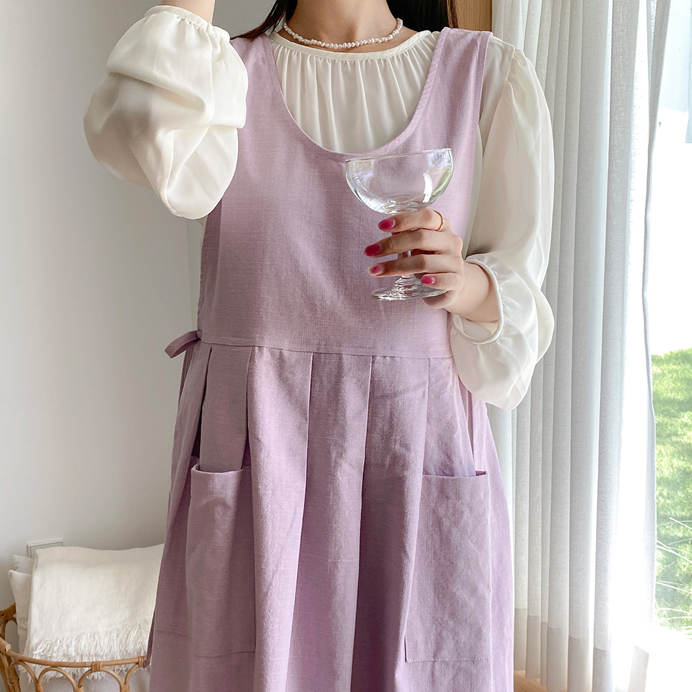 한스데이 10수 장금이 자체제작 에이프런 플로리스트 카페 원피스 어린이집 자수 앞치마