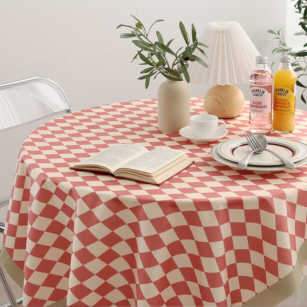 방수 감성 빈티지 식탁보 테이블보 체크 무늬 식탁커버 캠핑 사각 배개커버 행사테이블보 홈카페 체커 보드 바둑판 레트로 인테리어 사각테이블보