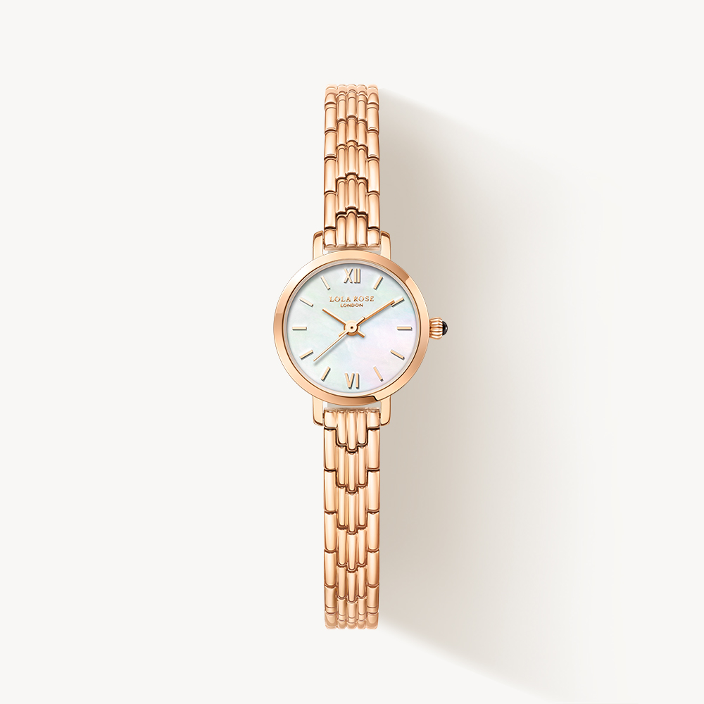 롤라로즈 Golden Halo 마더오브펄 로즈골드 여자메탈 손목시계 LR4168