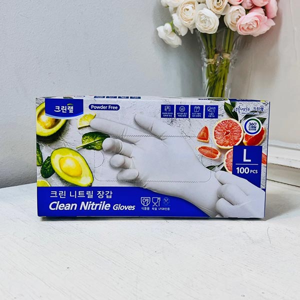 크린랩 니트릴 장갑 백색 L(100입) : 올랜즈1
