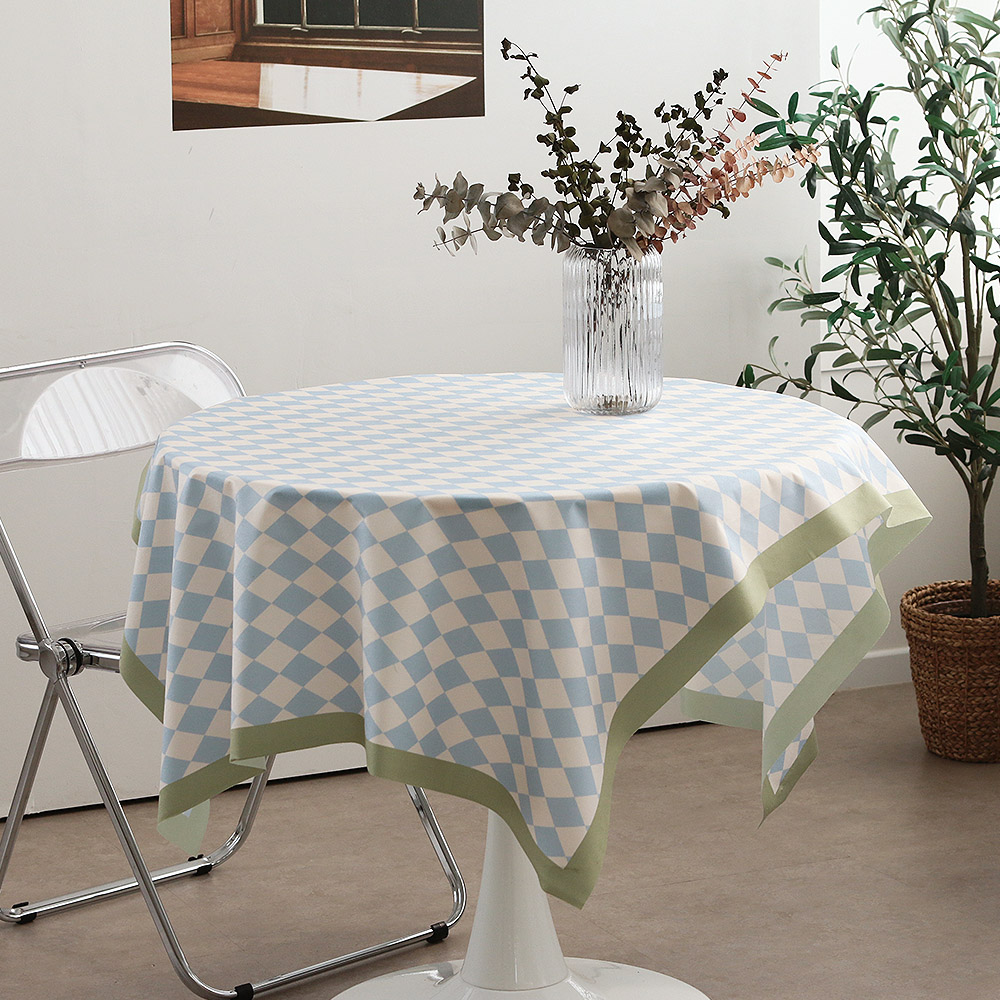 방수 감성 빈티지 식탁보 테이블보 체크 무늬 식탁커버 캠핑 사각 배개커버 행사테이블보 홈카페 체커 보드 바둑판 레트로 인테리어 사각테이블보