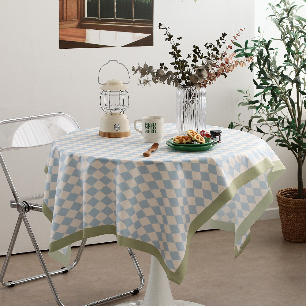 방수 감성 빈티지 식탁보 테이블보 체크 무늬 식탁커버 캠핑 사각 배개커버 행사테이블보 홈카페 체커 보드 바둑판 레트로 인테리어 사각테이블보