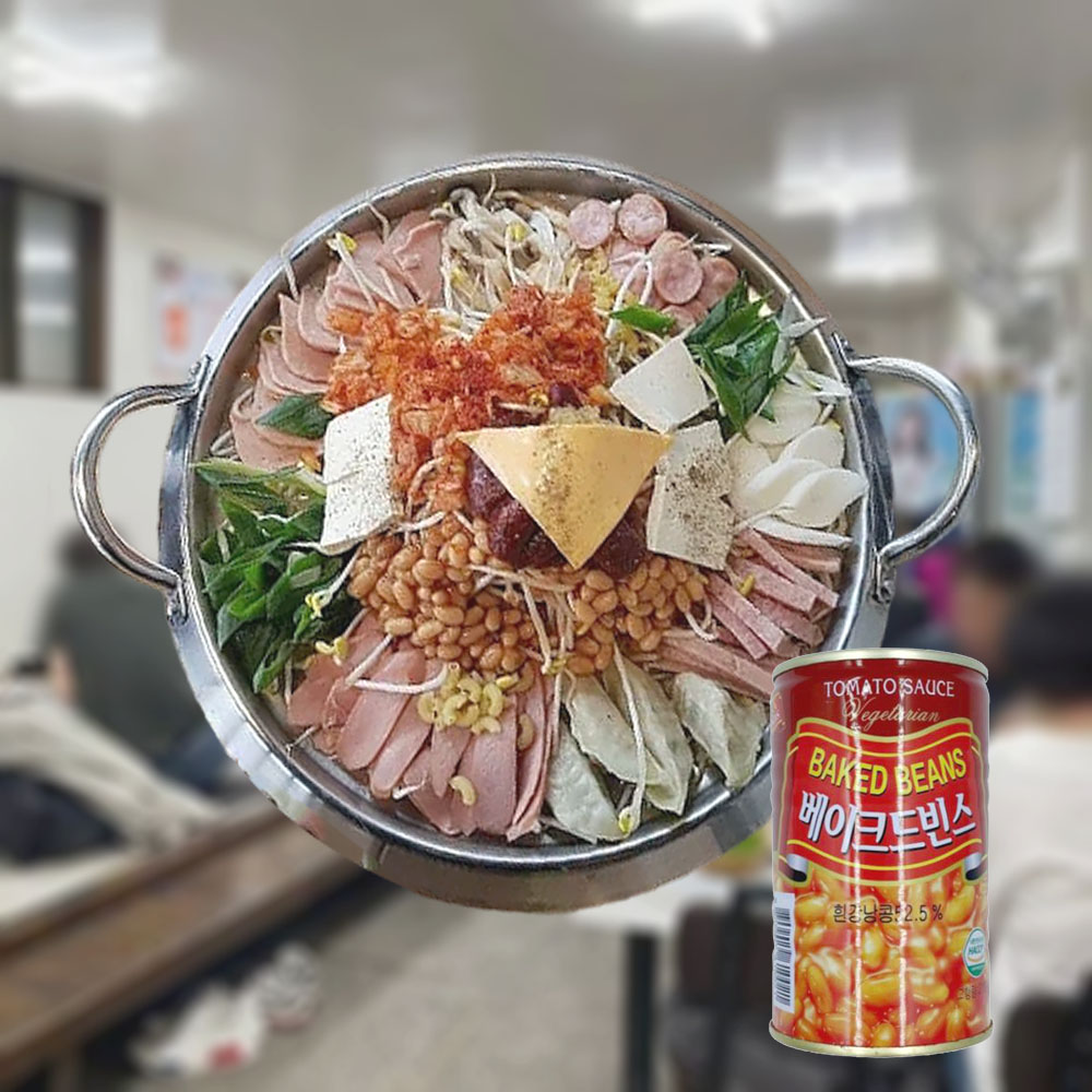 통조림 양념 부대찌개콩 400g 부데찌게 국물재료 식당 국거리 소스 - 상품 이미지