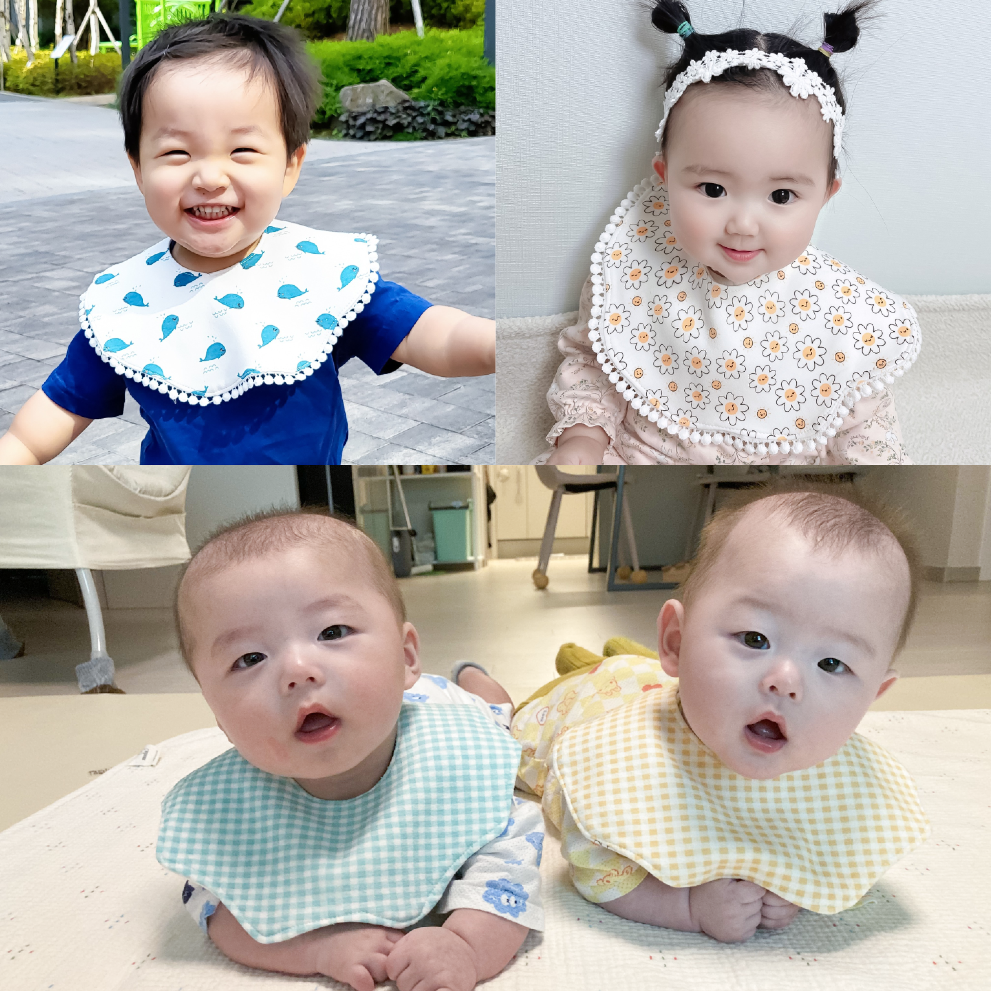 벨베이비 아기 양면 롤링 턱받이 세트 - 상품 이미지