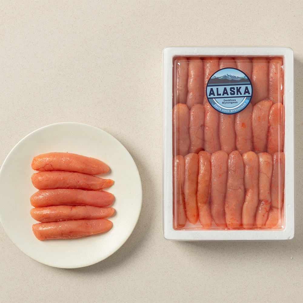 덕화명란 대용량 온명란M 1kg 알래스카산 (업소용 벌크 저염 무색소 사업자 요리용 미국)