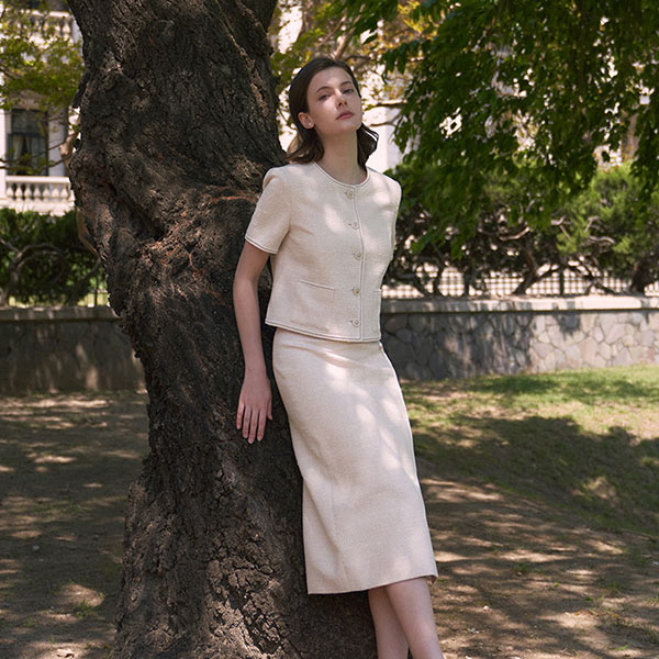 Ines Tweed Set-up_Light Pink 이미지 3