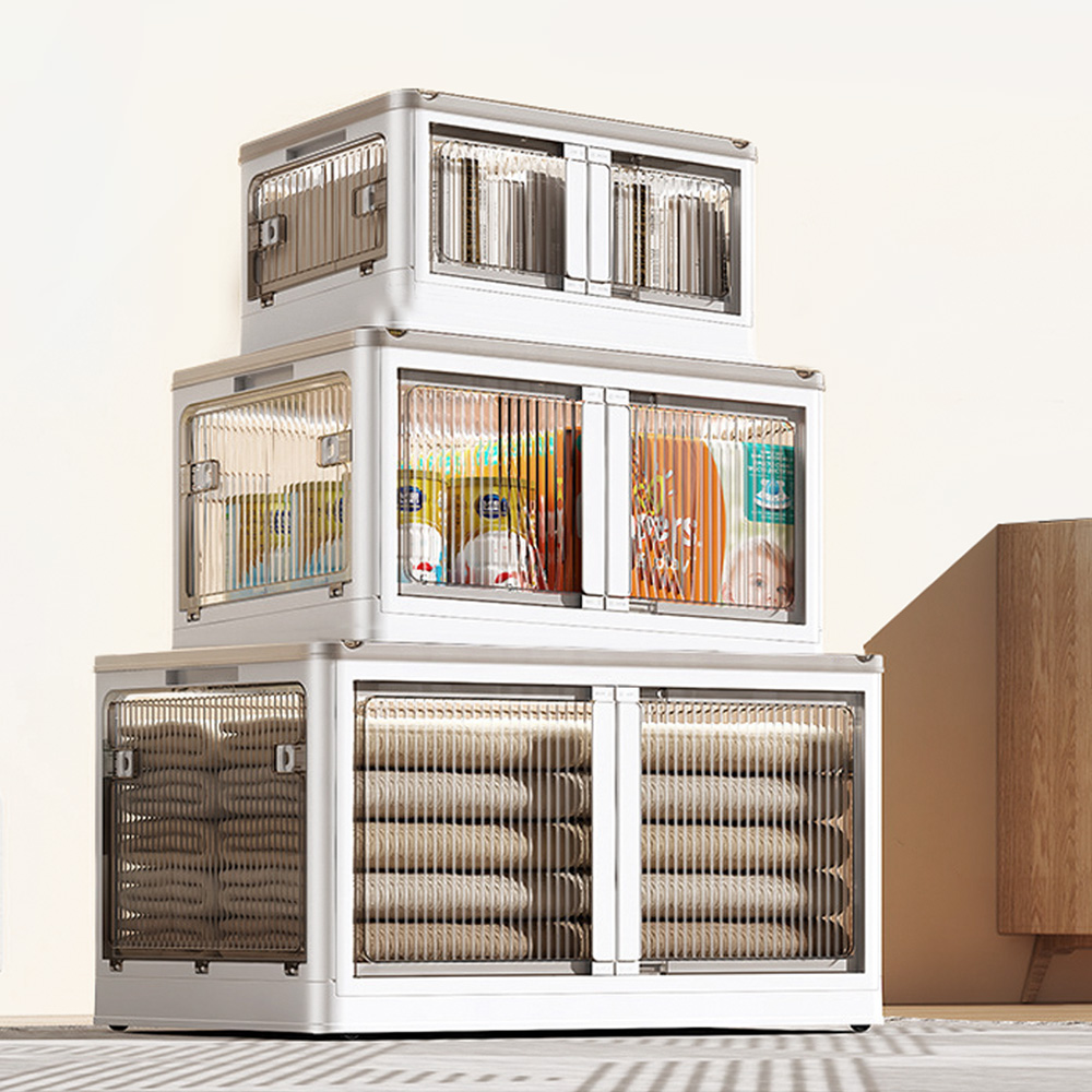 폴딩 리빙박스 플라스틱 접이식 투명 대형 옷정리함