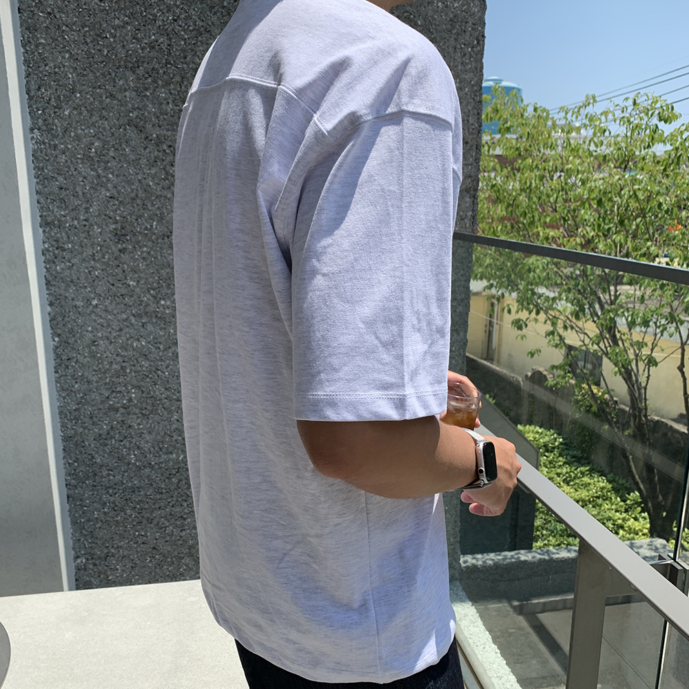 USA코튼 남자오버핏반팔티 어깨넓어보이는 안비치는흰티 LAINE 이미지 4
