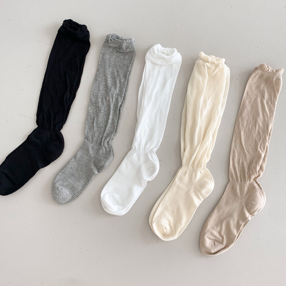 [봄코디] 퍼프 시스루 주름 셔링 워머 니삭스 양말 5color 상세 이미지 3