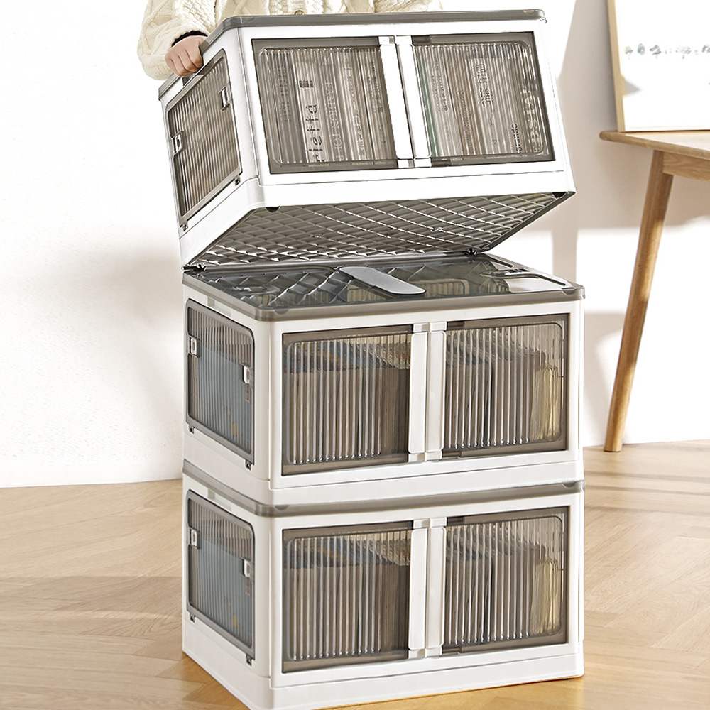 폴딩 리빙박스 플라스틱 접이식 투명 대형 옷정리함