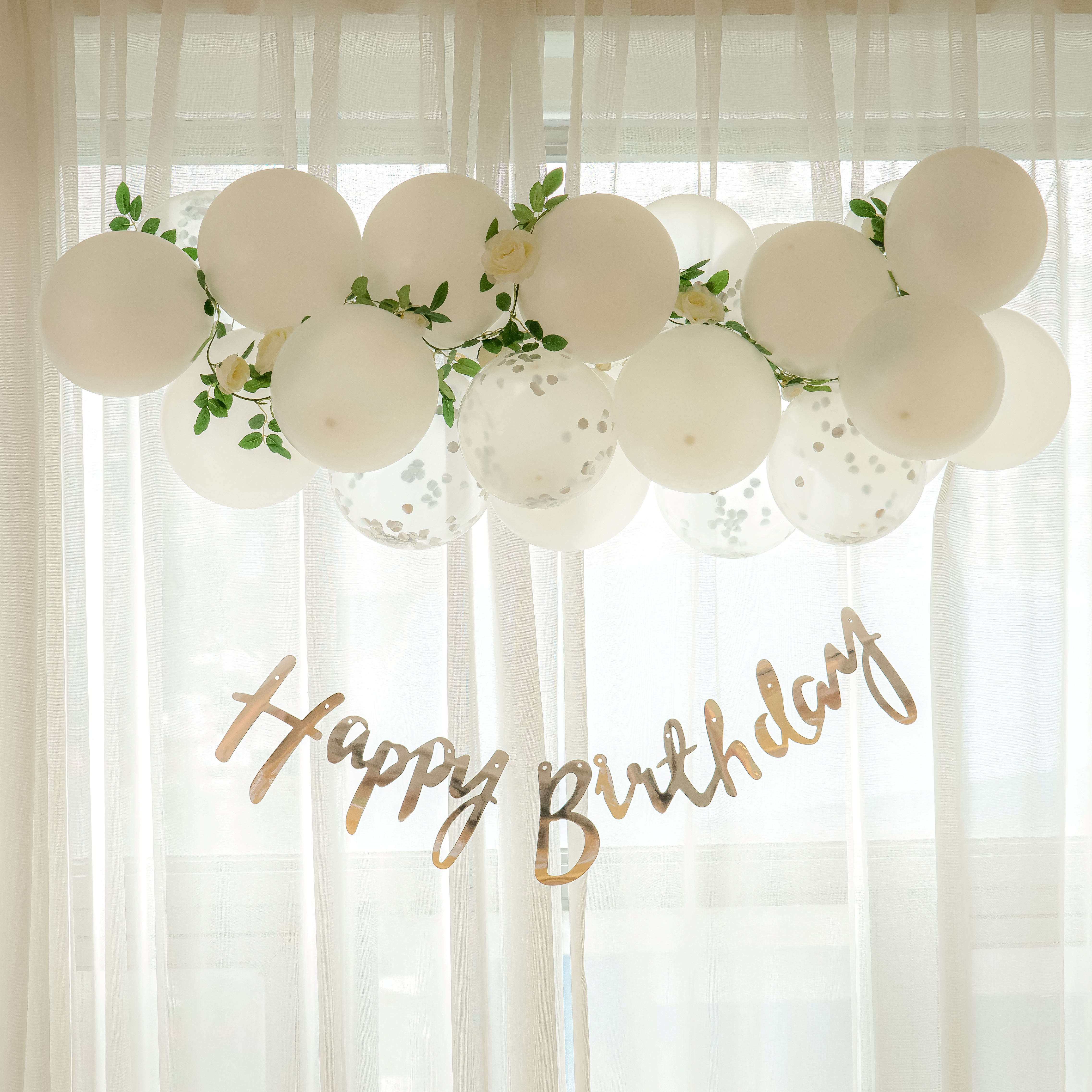 파티레시피 생일파티용품 로즈골드세트 생일풍선 장미가랜드 종이가랜더 - 상세 이미지 2