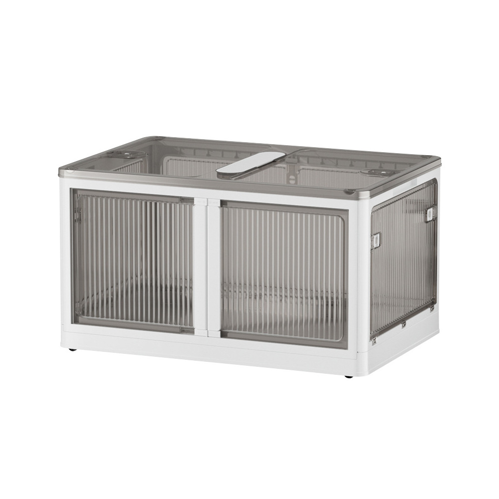 폴딩 리빙박스 플라스틱 접이식 투명 대형 옷정리함