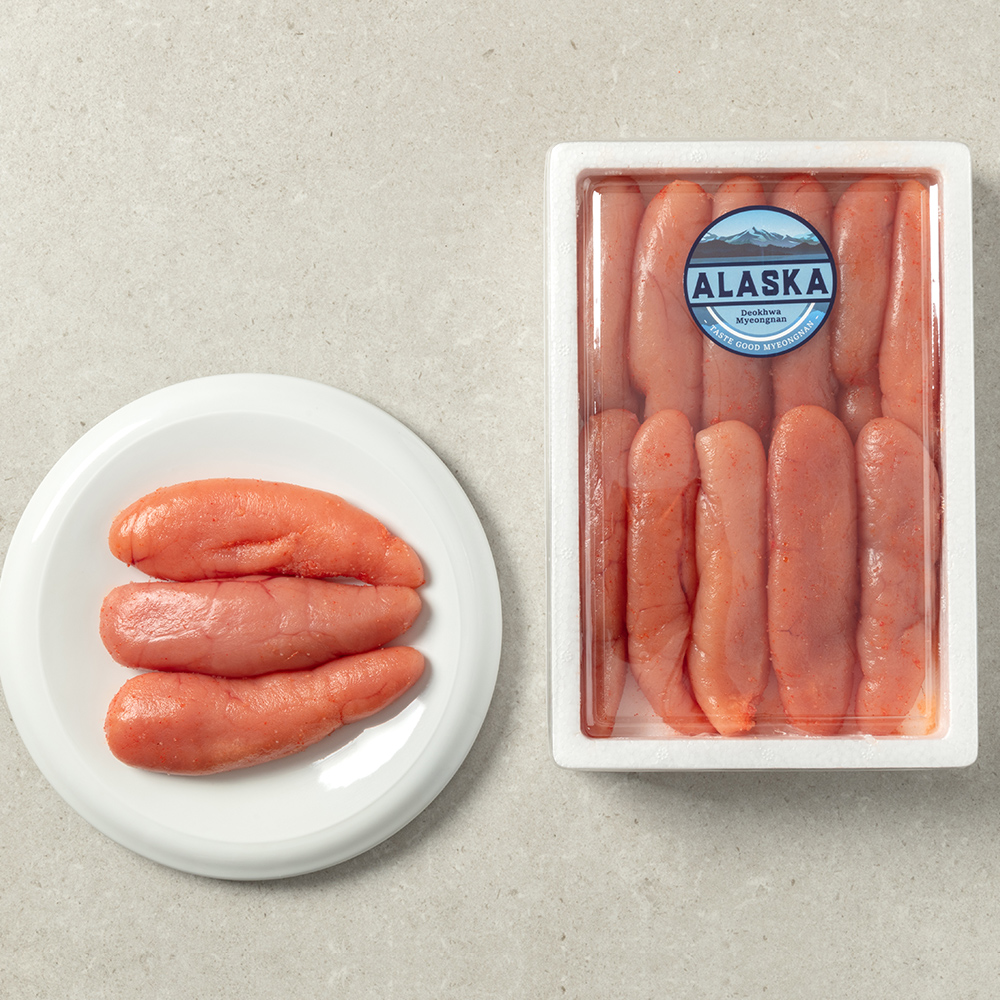 덕화명란 대용량 온명란L 1kg 알래스카산 (업소용 벌크 저염 무색소 사업자 요리용 미국)